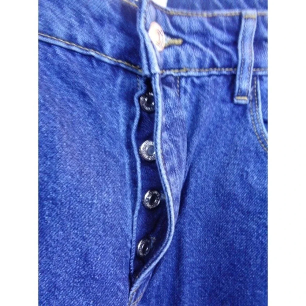 QuickSilver Hopeful Land High Waisted‎ Wide Leg Cropped Jeans Button Fly Size 28